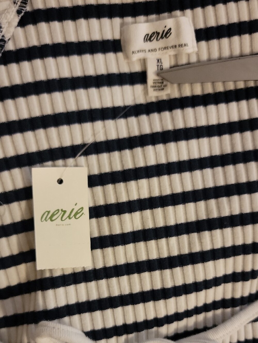 Aerie Striped Navy and White Long Sleeve Maxi Dress XL NWT - Picture 5 of 6
